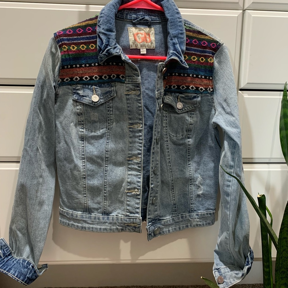 Gianni Bini Boho embroidered Jean Jacket